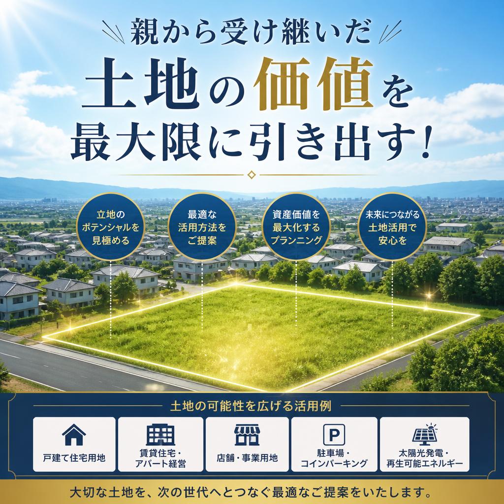 親から受け継いだ土地の価値を最大限に引き出す！